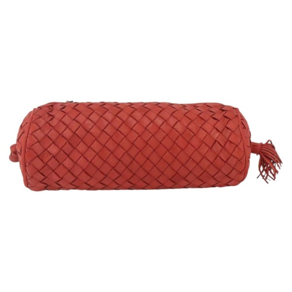Bottega Veneta Clutch Intrecciato Nappa Red Leather Handbag